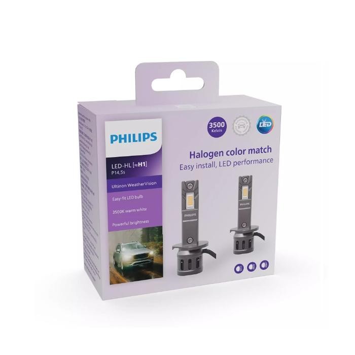 Terpopuler Philips Ultinon Weather Vision Led H1 3500K Bohlam Lampu Mobil Kuning Terlariss 