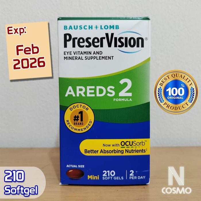 Bausch+Lomb PreserVision Areds2 210 Softgel Bausch Lomb BL not 120 Best Complete Eye Vitamin &