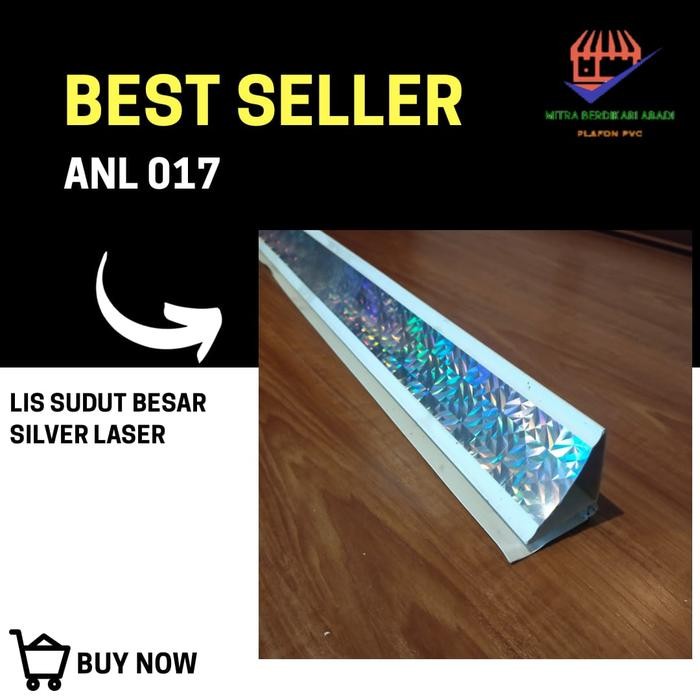 LIS Sudut Plafon PVC Motif Silver Laser, BERKUALITAS