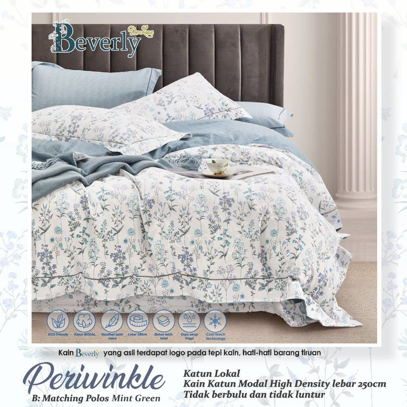 Bedcover & Sprei Premium Katun BEVERLY Motif Periwinklebev