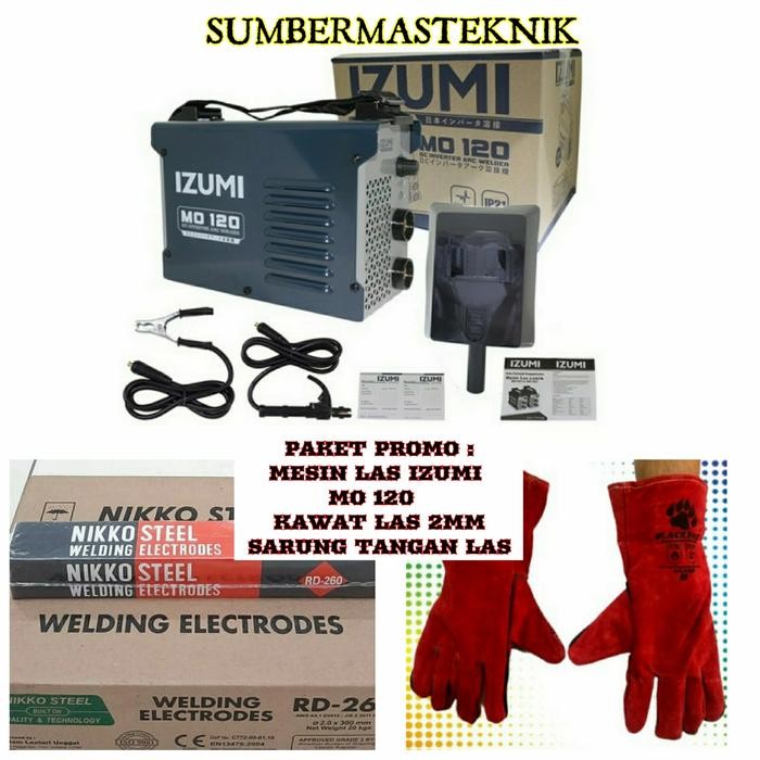 MESIN LAS TRAVO LAS INVERTER LAS IGBT IZUMI MAX MO 120 PAKET PROMO