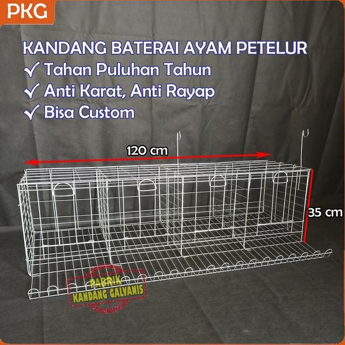 Kandang Baterai Ayam Petelur Besi Galvanis Uk. Small 4 Pintu Isi 8 Ekor Kurungan Batrei Galpanis