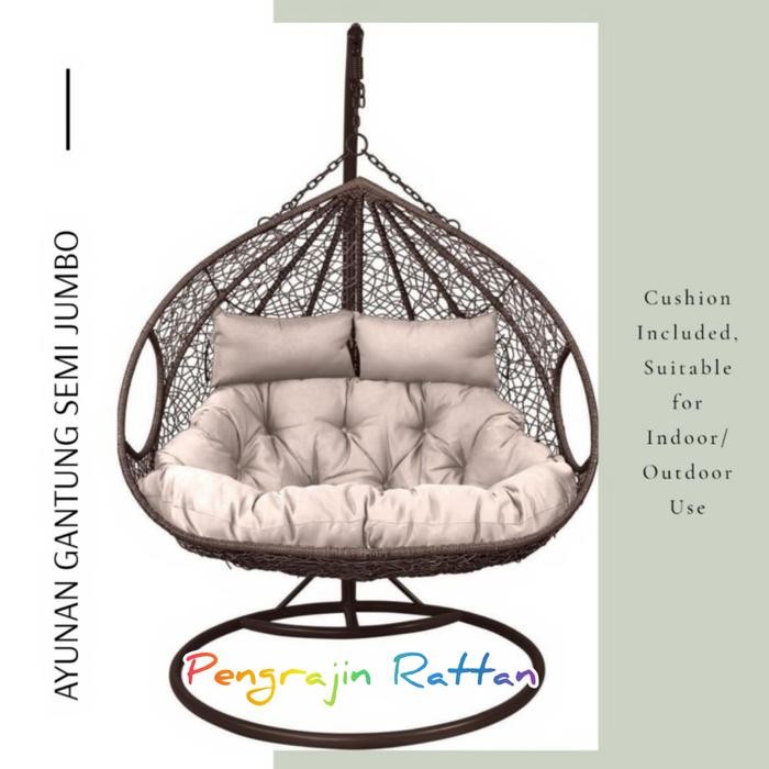 Bisa Gosend Ayunan Gantung Semi Jumbo Rotan Sintetis Kursi Anak Dewasa Malas Santai Tidur Kekinian