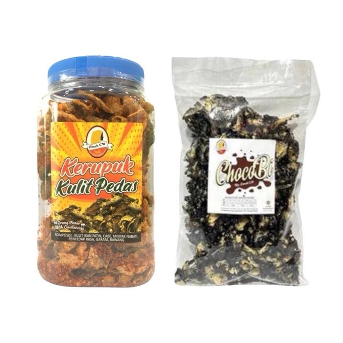 

TERLARIS Emak Cw - Paket Kulit Ikan Pedas Nage 40 ( Kulit Ikan Pedas Manje Toples,ChocoBi 500G )