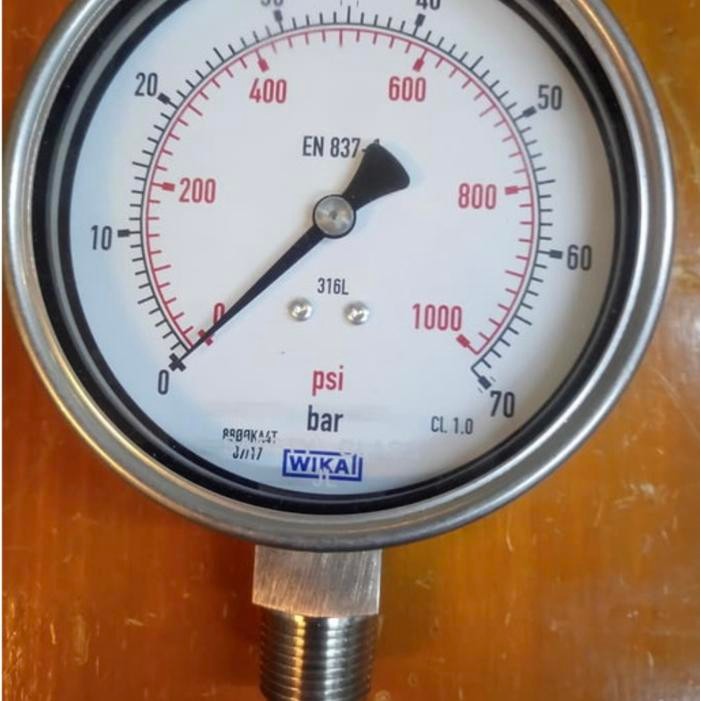 Banyak Dicari Wika Pressure Gauge 4 Inch 0-70 Bar&Psi Terlariss 