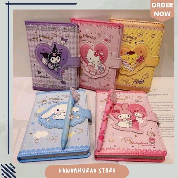 Notebook Kuromi Melody 2 In 1 / Notebook Sanrio / Buku Jurnal Kuromi