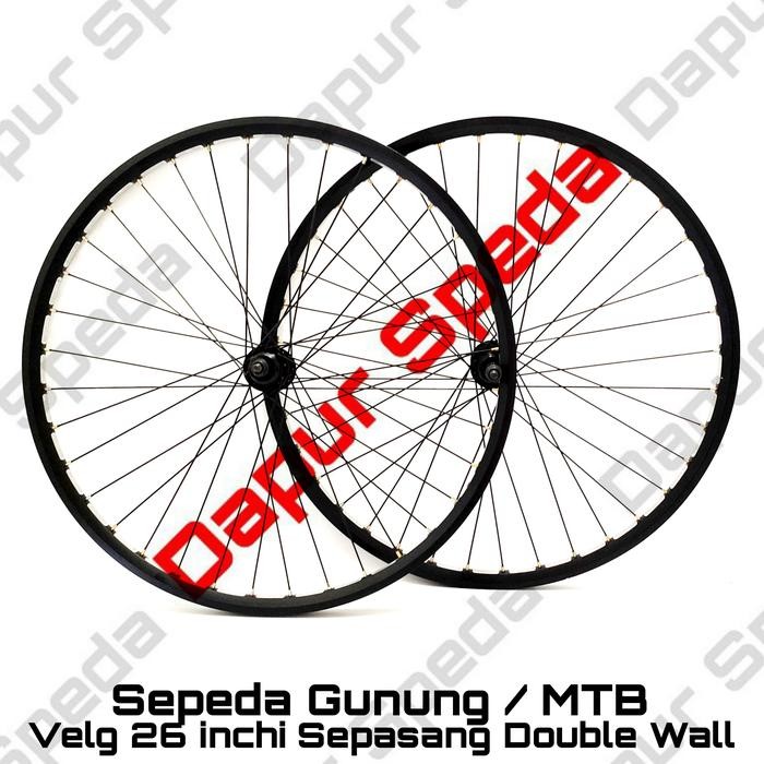 Velg Sepeda Gunung Mtb 26 Inchi Double Wall Wheel Set Sepasang
