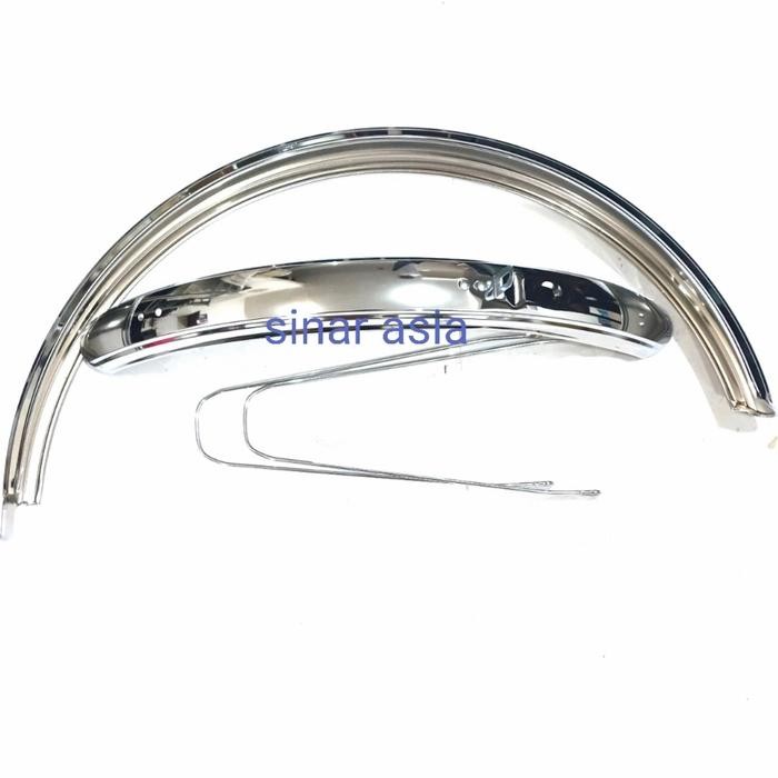 Spakbor Sepeda Mtb 26" ( Depan + Blkg) -Silver Polished (Taiwan)