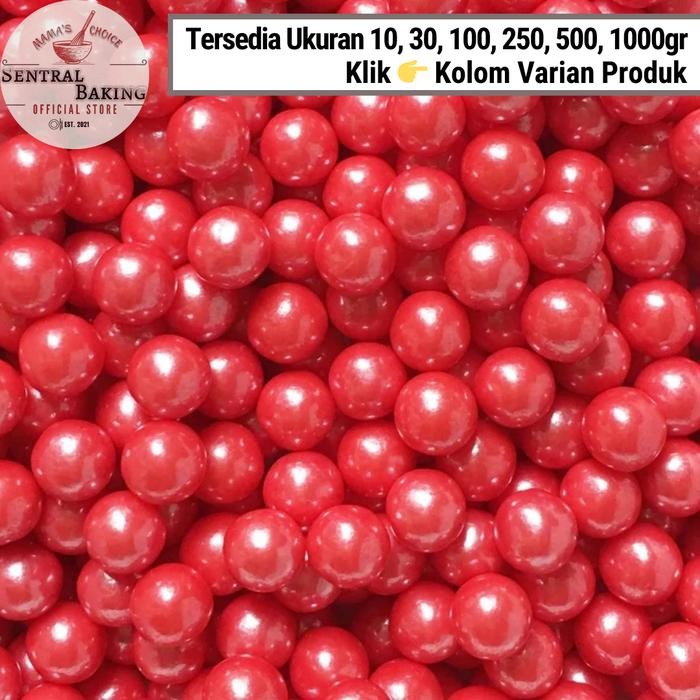 

Umbara.shop SPR-194 Sprinkle Mutiara Merah 9mm (M4-B) Springkel Sprinkel Pearl Kue