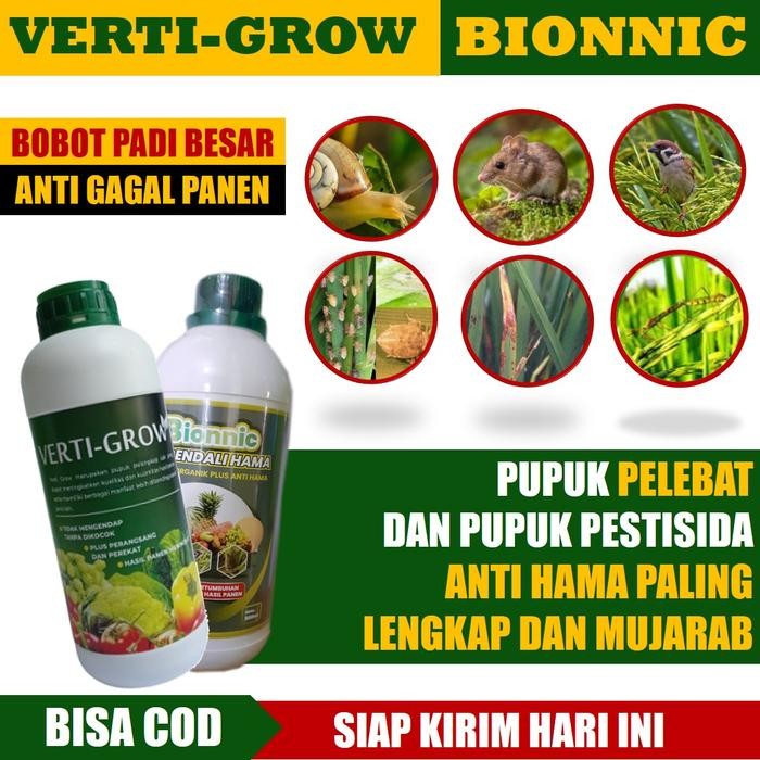 (lebih murah) Pupuk NPK Cair VERTI GROW & BIONNIC Pupuk Pestisida Anti Hama Padi Paling Bagus -