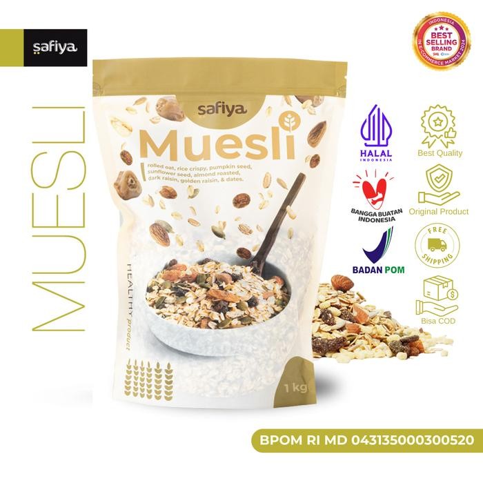 

Safiya Muesli Fruit & Seed 1 Kg Original Sereal Oatmeal Snack