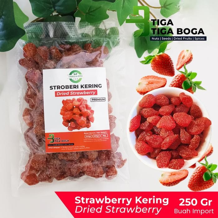 

Buah Strawberry Kering 250 gram / Dried Strawberry Premium Fruit Quality Import Stroberi