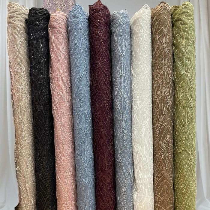 

KAIN TILLE MAUDY PAYET SQUEEN PREMIUM/BAHAN BRUKAT KEBAYA PESTA WISUDA/WEDDING DRESS/GAUN