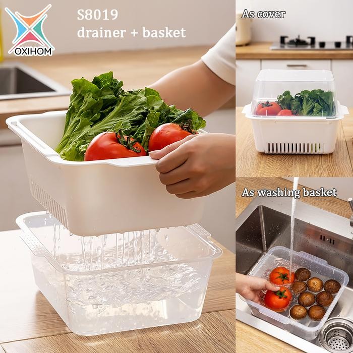 Oxihom Rak Piring Wastafel Rak Piring Plastik Tempat Piring Pengering Piring Buah Rack