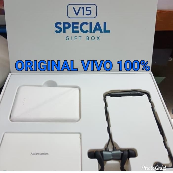 Giftbox Vivo Original Powerbank + Headset Bluetooth