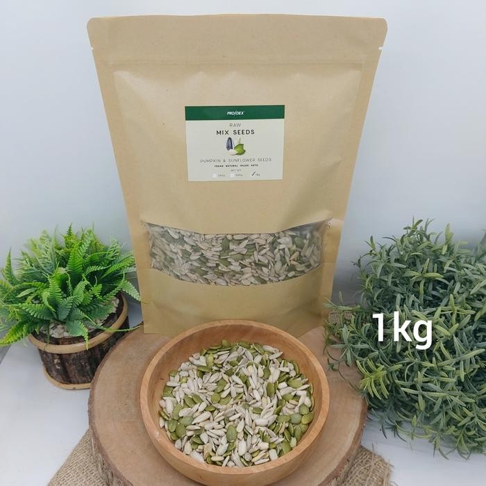 

SIAPKIRIM Prodex Raw Mix Seeds 1kg - Pumpkin Seeds & Sunflower Seeds - Cemilan READY STOCK