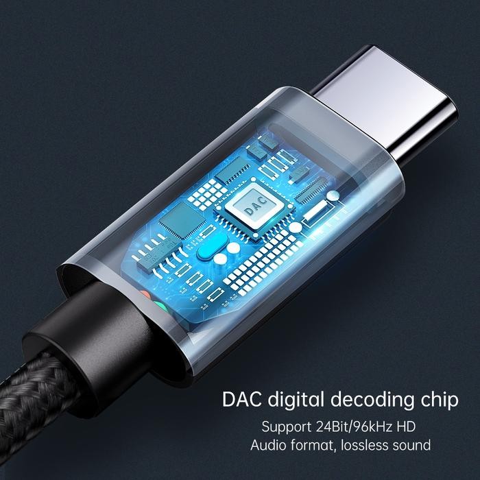 MCDODO CONVERTER SPLITTER TYPE C TO AUDIO JACK DAC ADAPTER AUDIO OPEN MIC