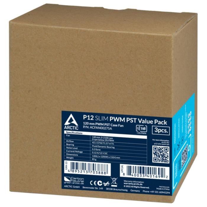ARCTIC P12 SLIM PWM PST VALUE PACK I 120MM PWM