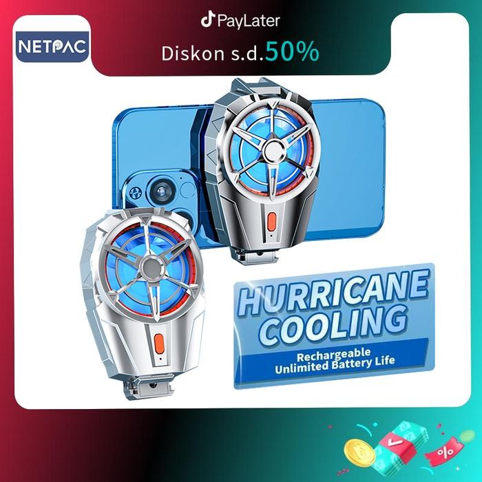 Pilihan- Netpac Wireless Funcooler X52 Fancooler Built-In 300Mah Baterai Pendingin Hp Cooling