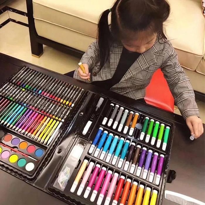 

Promo 150Pcs Crayon Set Art Set Isi 150 Pcs Pensil Warna Set Anak Crayon Full Set Alat Lukis Cat