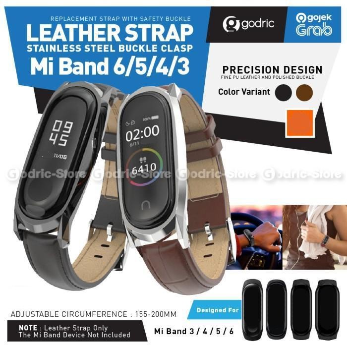 MIJOBS MiBand 5 Leather Wrist Strap Kulit for Mi Band 5 / 4 / 3