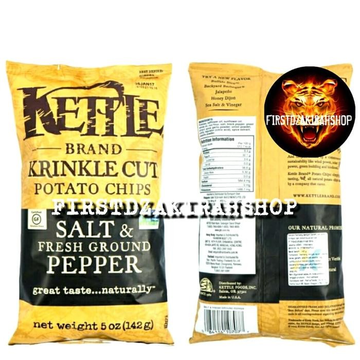

KETTLE BRAND KRINCLE CUT POTATO CHIPS SALT & FRESH GROUND PEPPER 142GR