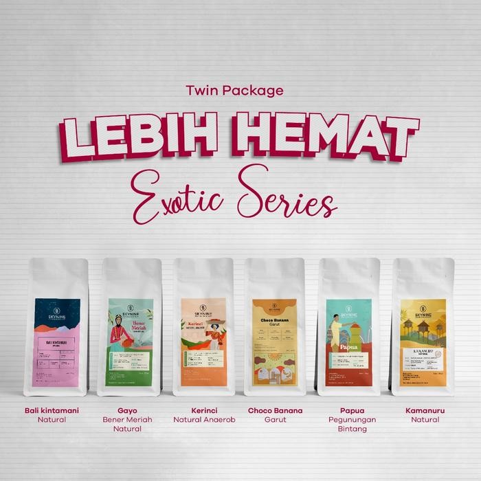 

Paket Bundling Twin Pack Biji Kopi Indonesia Exotic Series