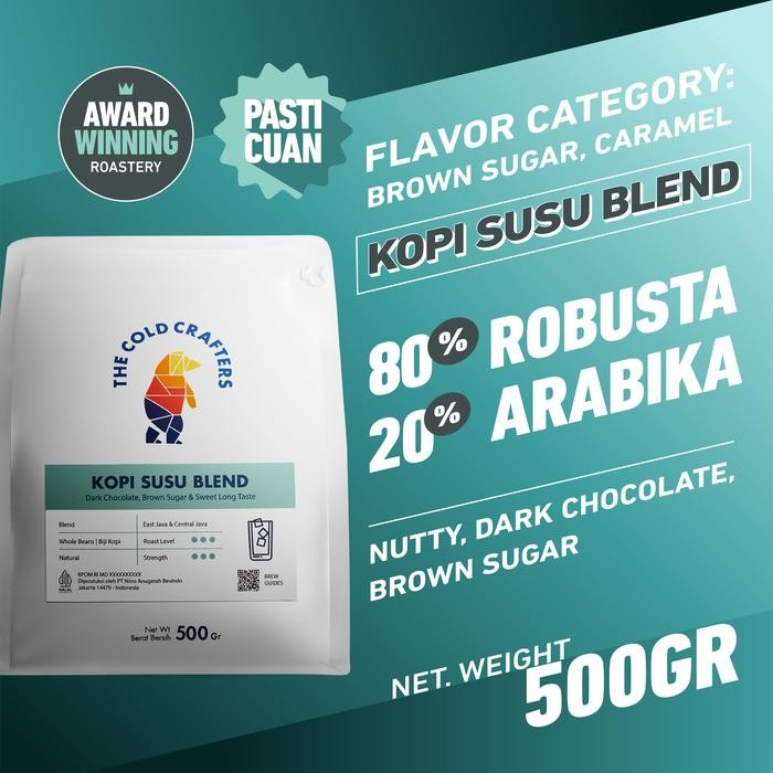 

Kopi Susu Blend Arabica 20% Robusta 80% 500GR Roasted Coffee Beans Biji