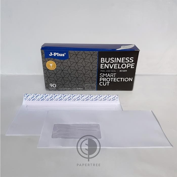 

AMPLOP PUTIH JENDELA J-PLUS BIRU TIPE 90 [KABINET] 80 GSM KODE 581