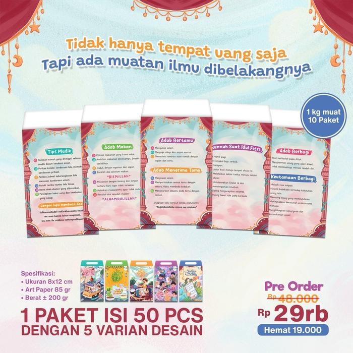 

(ISI 50 PCS) AMPLOP LEBARAN - ANGPAU - AMPLOP - IDUL FITRI - HADIAH ANAK - SANGU BODO - JAJAN ANAK -