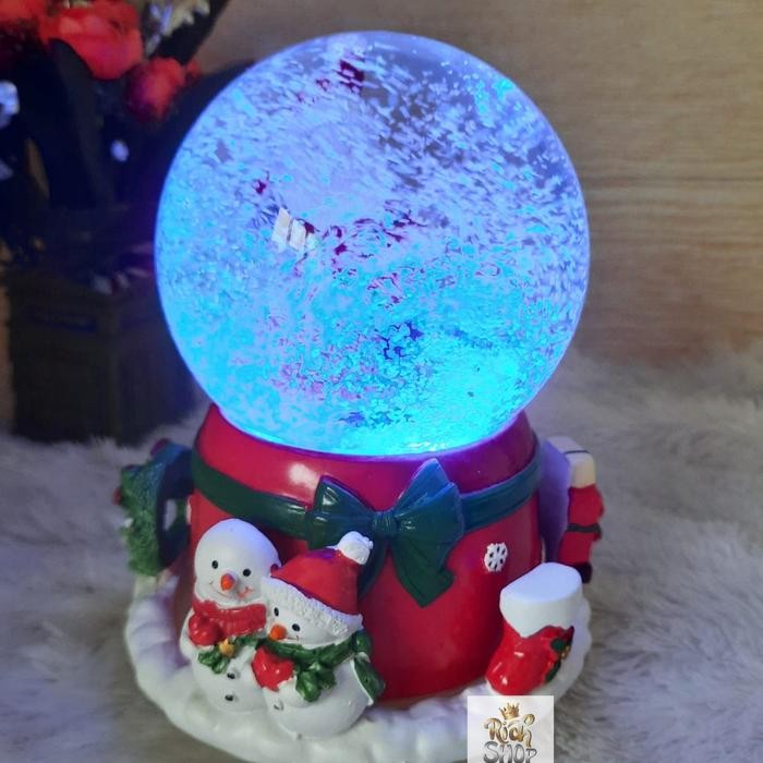 Snowball Lampu Natal Kotak Musik Bola Salju Christmas