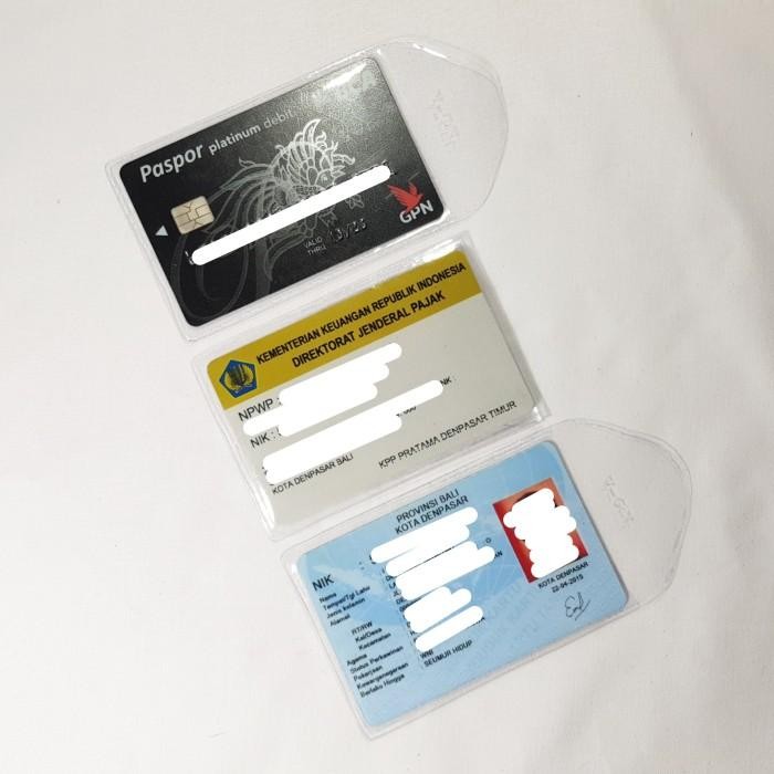 

populer] Plastik Mika Cover Sampul Pelindung KTP ATM SIM Bungkus Kartu Nama
