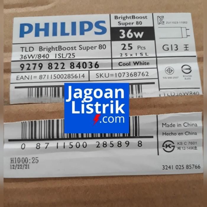 [Expert] Lampu TLD 36W/840 Warm White Philips TL 36 Watt 36 W 4000K