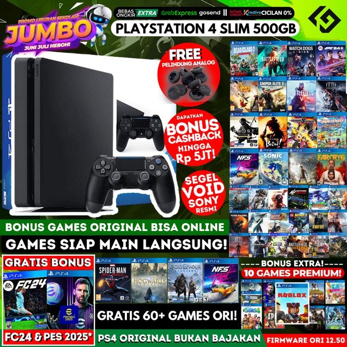 PS4 Slim 500GB Original Playstation PS 4 Garansi Panjang Free Games