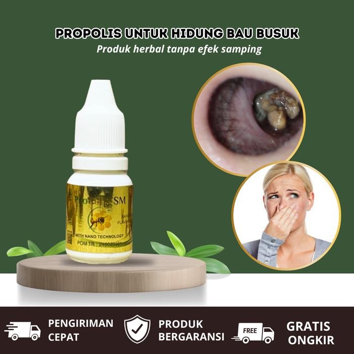 Propolis SM untuk hidung bau busuk, flu menahun, hidung tersumbat, ispa, sinusitis akut, sinusitis