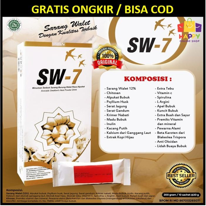SW-7 Minuman Serbuk Sarang Walet SW 7 atau SW7 - Dijamin Original