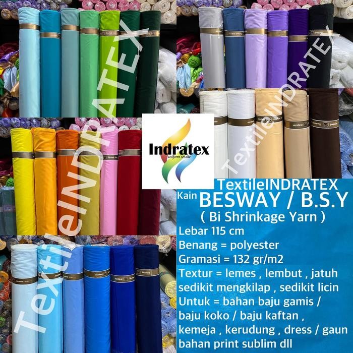 

per 1 meter bahan gamis meteran kain BESW BSY TEBAL POLYEER premium lebar 115 cm meteran bahan baju