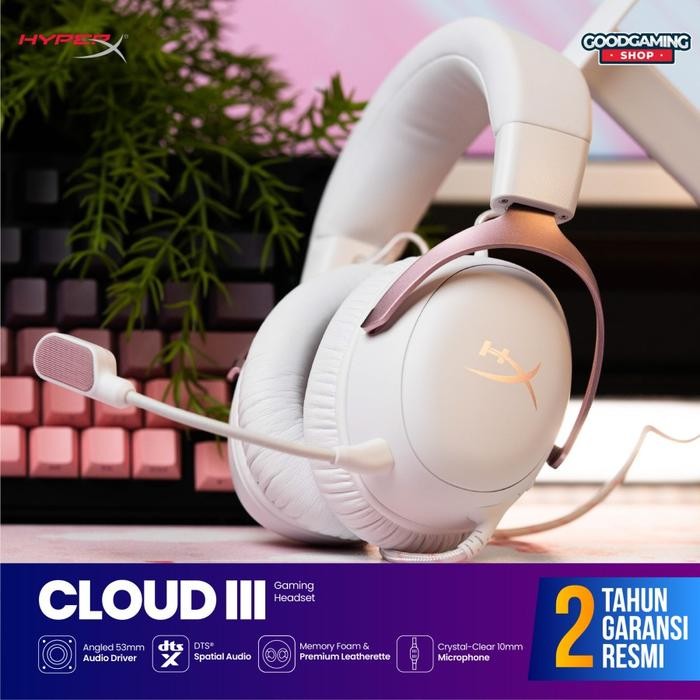 HyperX Cloud III / Cloud 3 White Pink - Gaming Headset