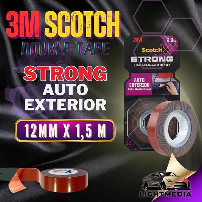 

Stok Baru 3M Scotch Double Tape Auto Exterior Perekat Isolasi Mounting Tape 12MM X 1.5 M