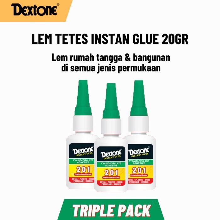 

Stok Baru Lem Tetes Instan Glue-20 gr Dextone Triple Pack/Lem Serbaguna/Lem Korea/Lem Cair