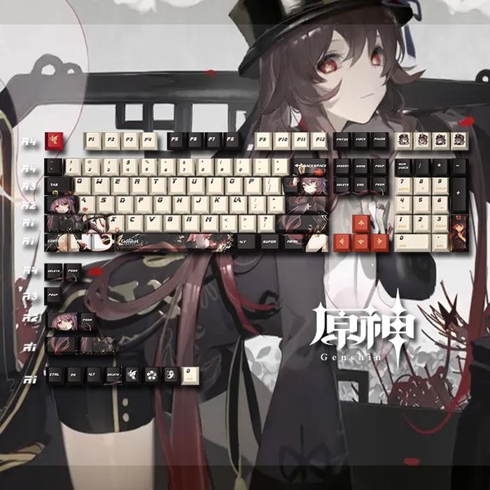 Genshin Impact PBT Keycaps HUTAO/NOELLE/RAIDEN SHOGUN/SHENHE/XIAO