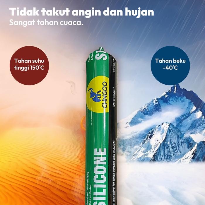 

Stok Baru CHNGOO SILICONE SEALANT GLUE 590ML Lem Silikon Netral Dodol