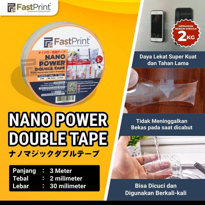 

Stok Baru Terlaris Fast Print Nano Power Double Tape Isolasi Bening Tahan Air 3