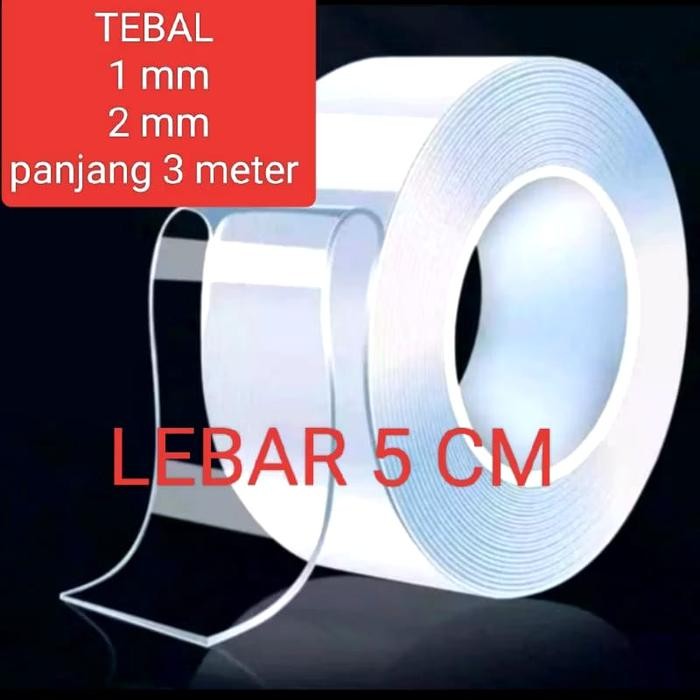 

Stok Baru double tape nano lebar 5cm original nano tape double tape super kuat