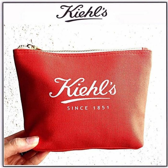 Red Kiehl'S Canvas Pouch