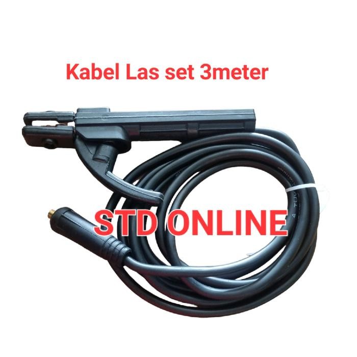 Kabel Mesin Las Set Panjang 3Meter + Stang Las Komplit #Gratisongkir