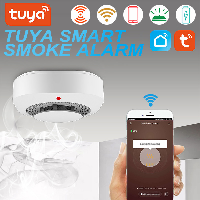Fire Smart Smoke Detector Wifi Smoke Alarm Detector Tuya Sensor Alarm