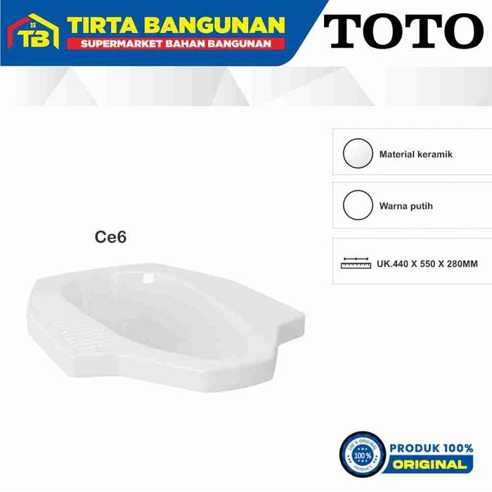 TOTO CE6 CLOSET / KLOSET / TOILET / WC JONGKOK PUTIH UNTUK LANTAI 2 (LANTAI ATAS )