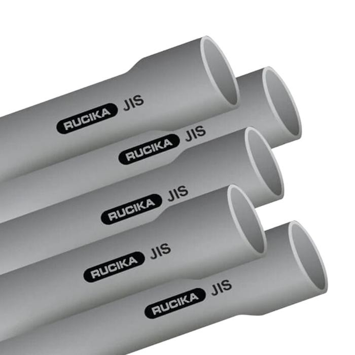 Pipa Pvc Rucika Jis ukuran 1/2 inch AW abu-abu