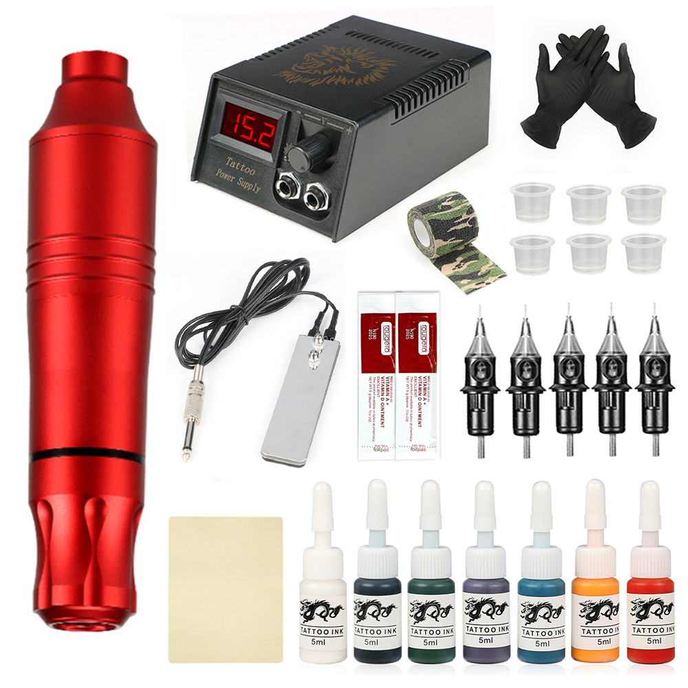 Tattoo Kit Professional Machine Supply Tattoo Rotary Ink Pen Set